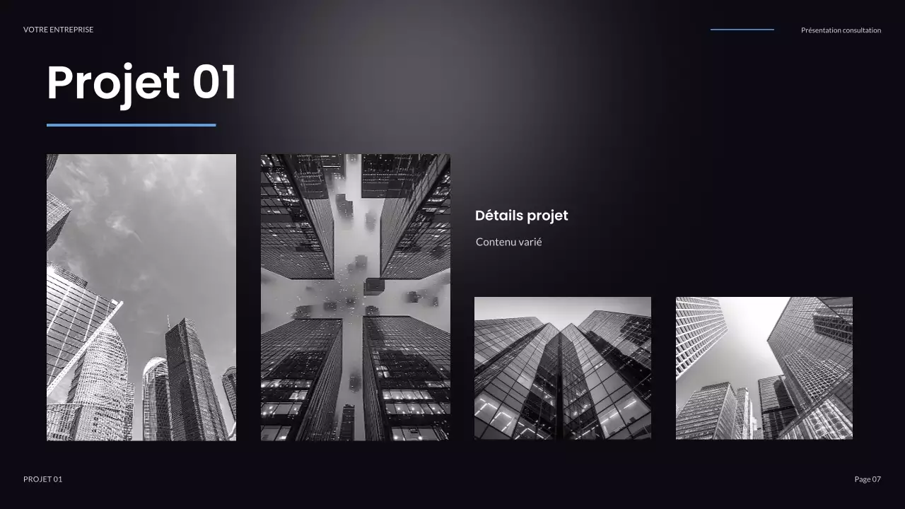 présentation informatique moderne noire