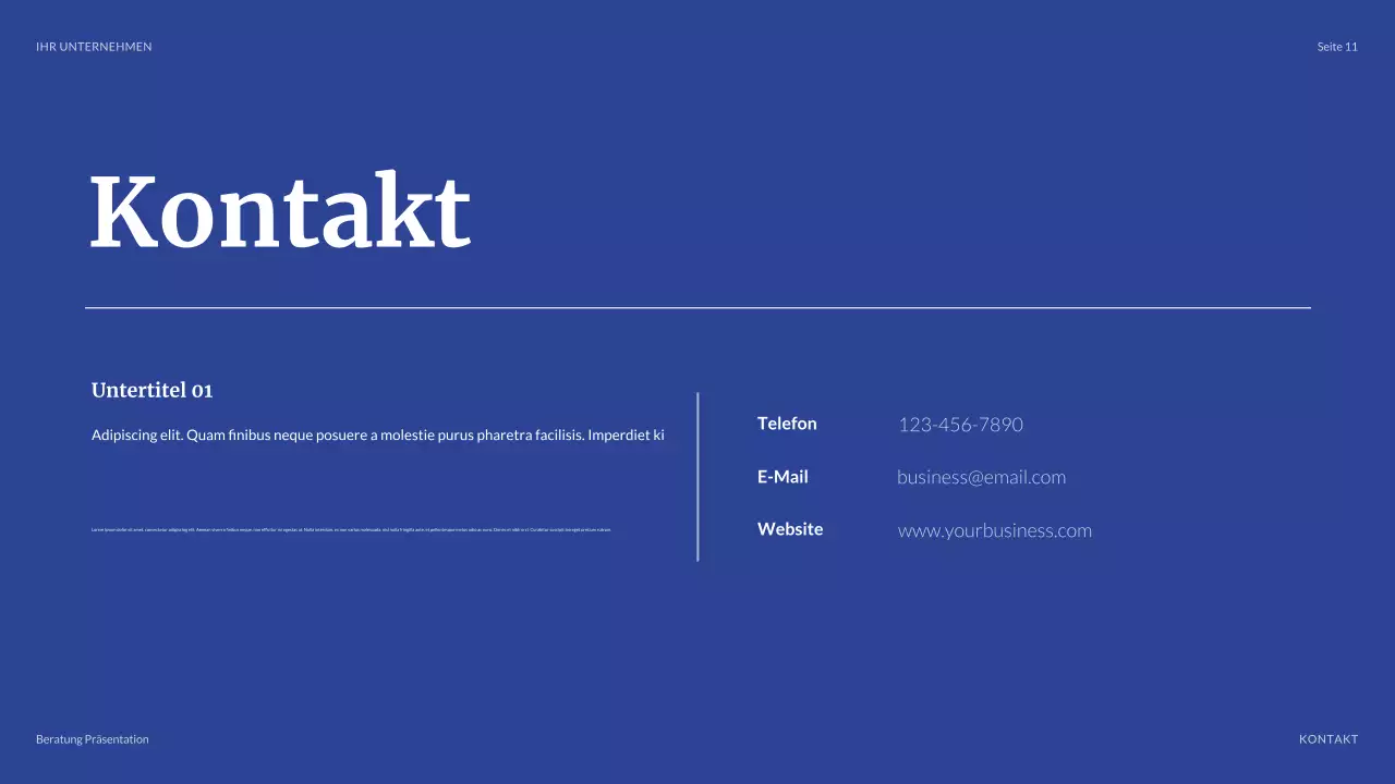 blaue moderne geschäftspräsentation