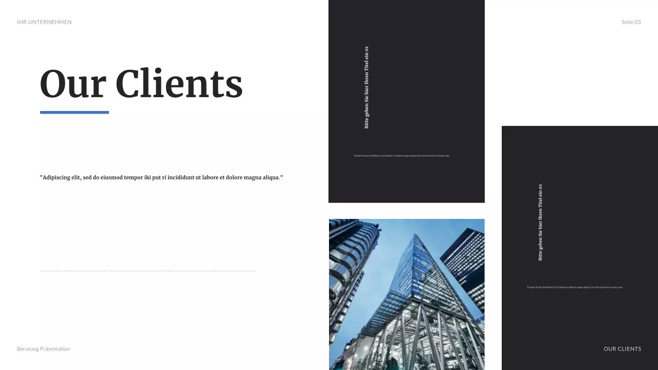 blaue moderne geschäftspräsentation