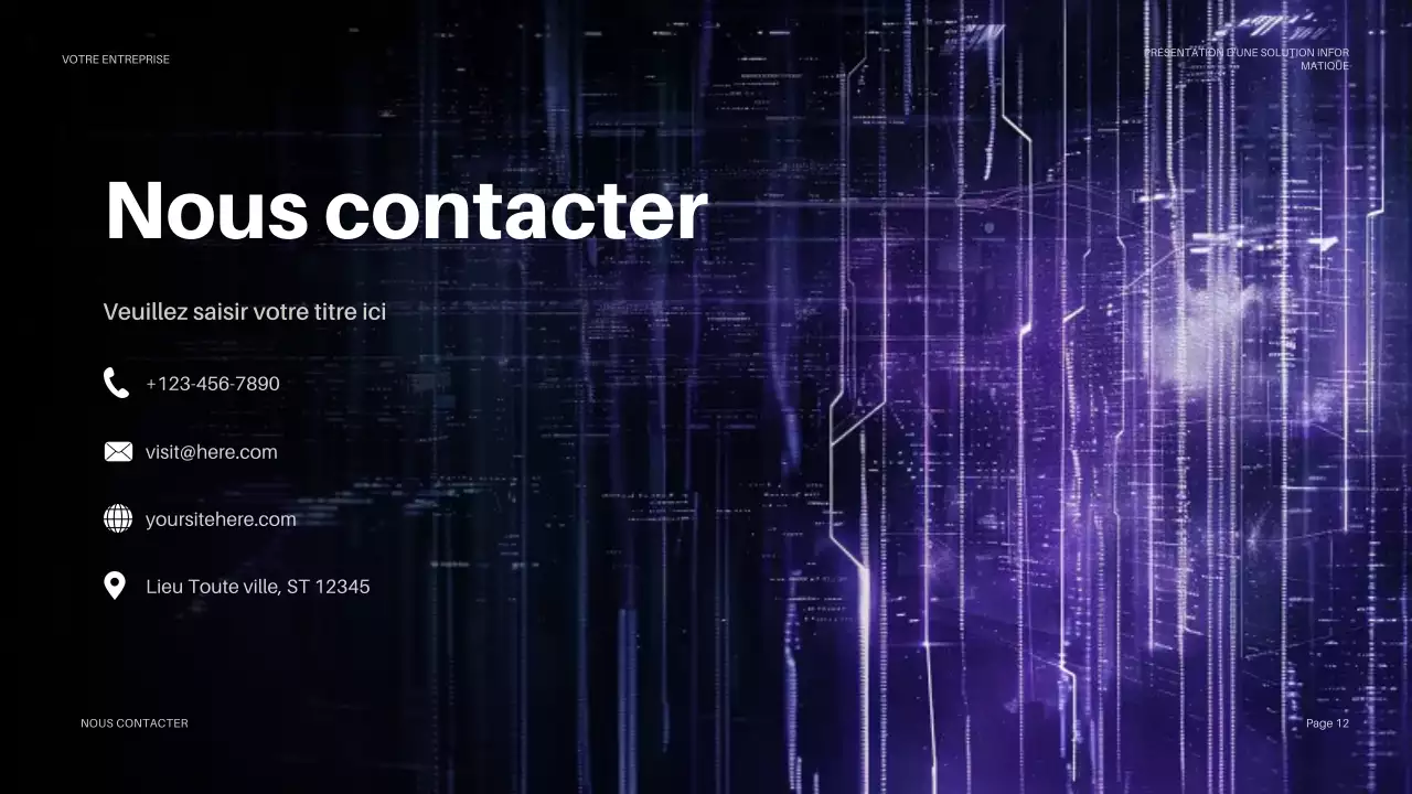 présentation informatique futuriste violette