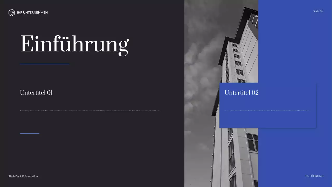 blaue moderne agenturpräsentation