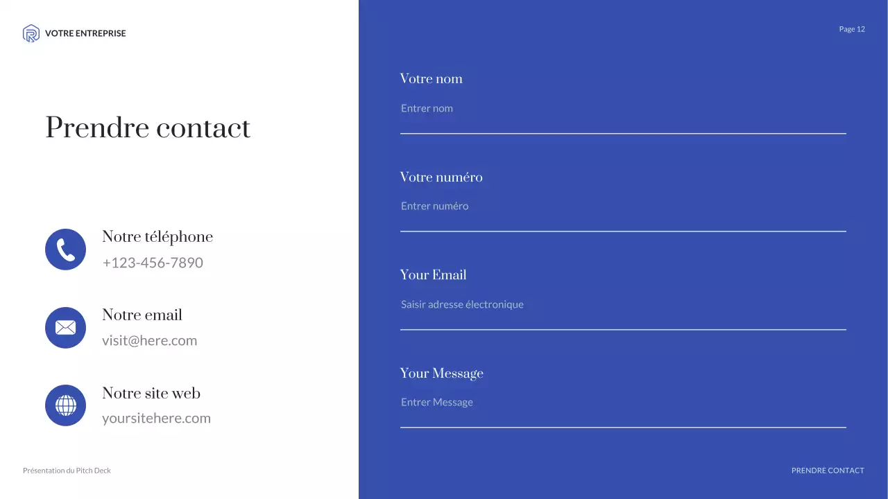 présentation de l'agence moderne bleue