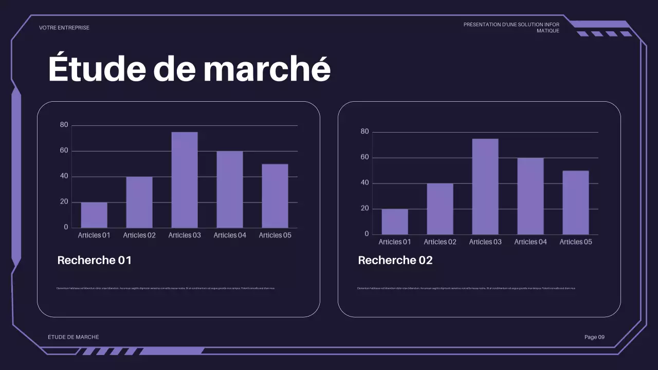 présentation informatique futuriste violette