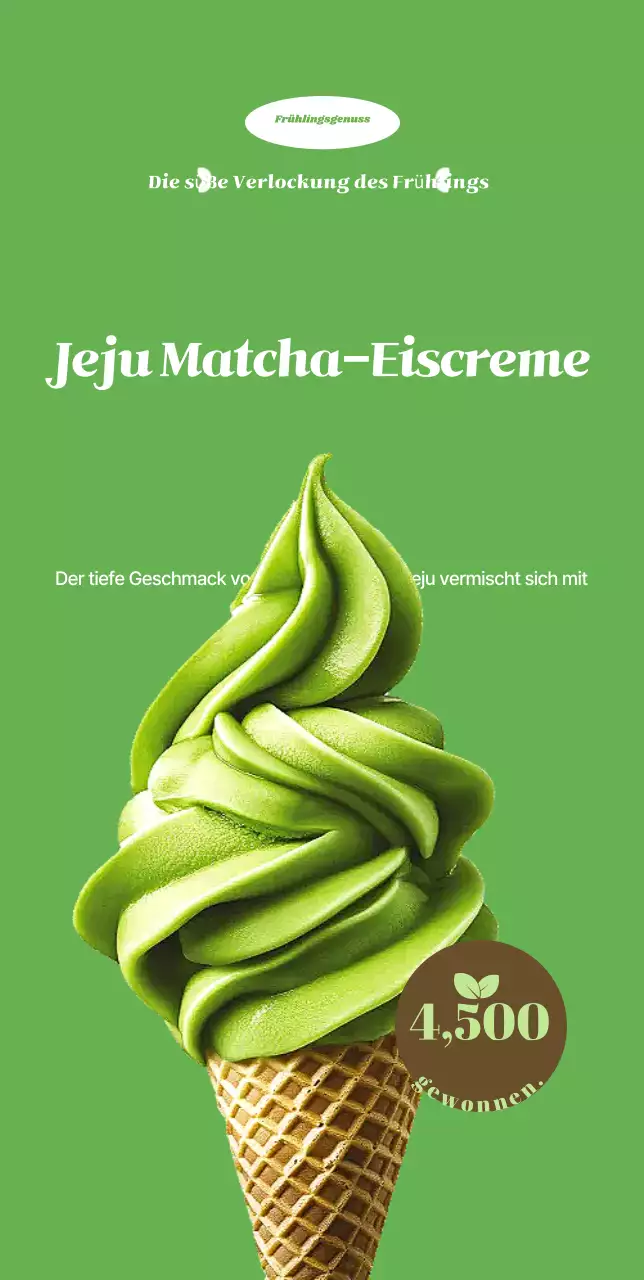 Grüne, einfache Eiscreme-Werbung