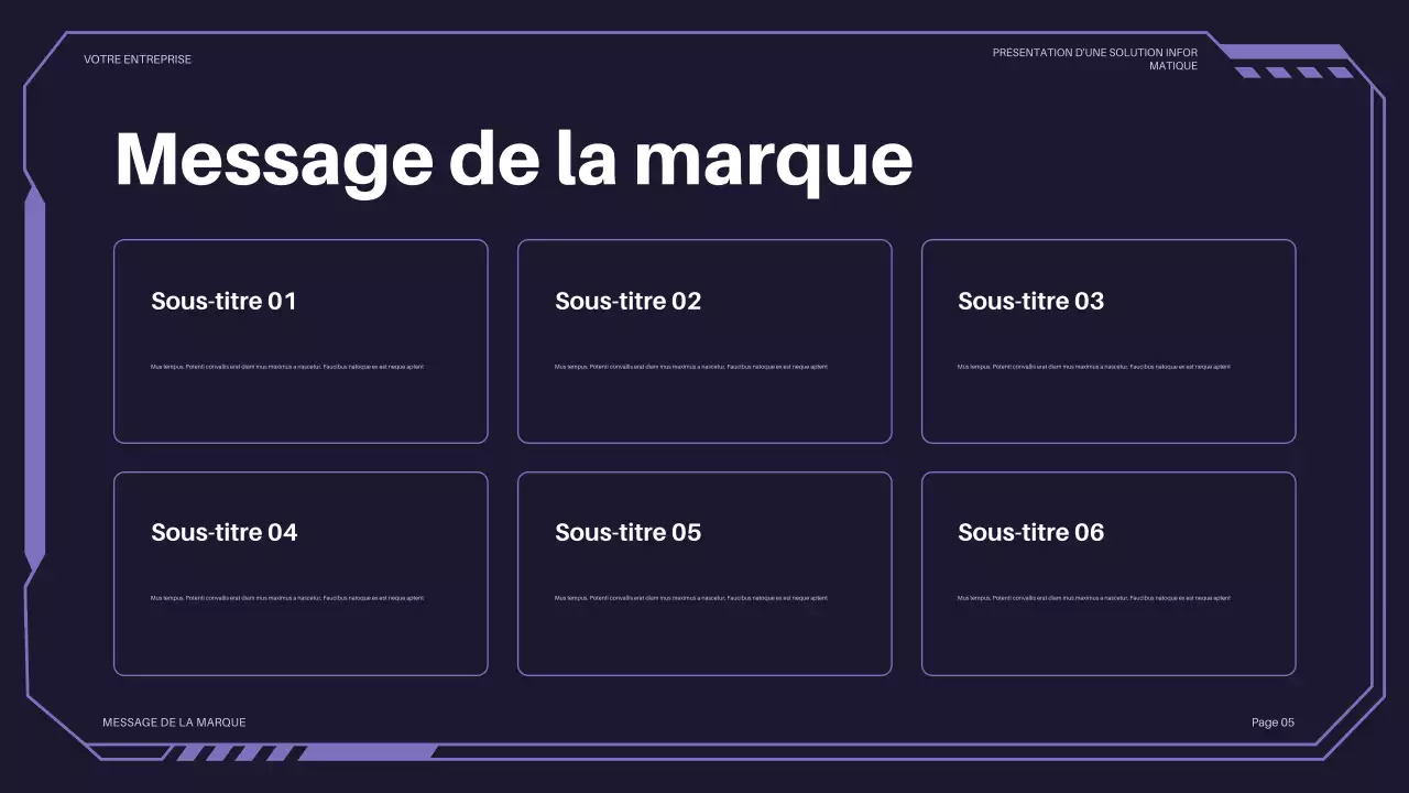 présentation informatique futuriste violette