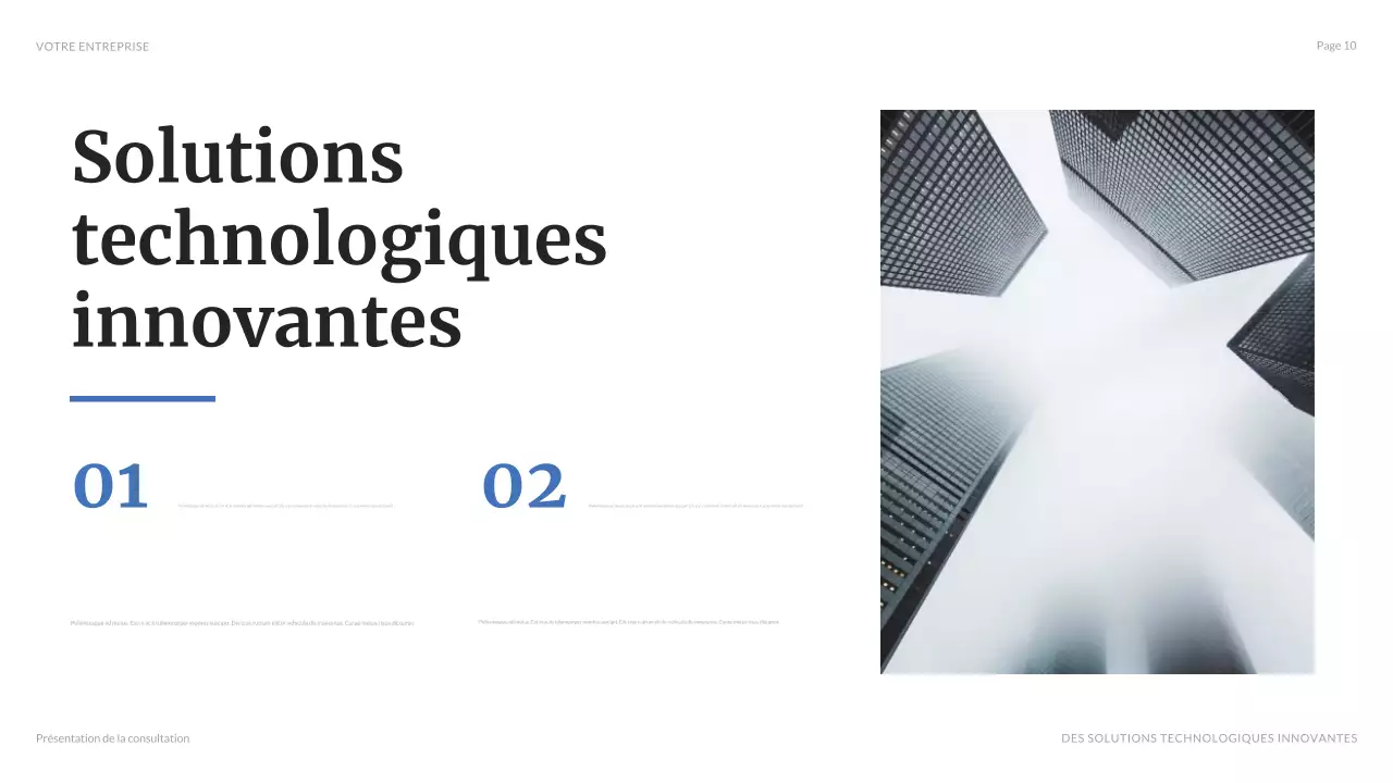 présentation commerciale moderne bleue