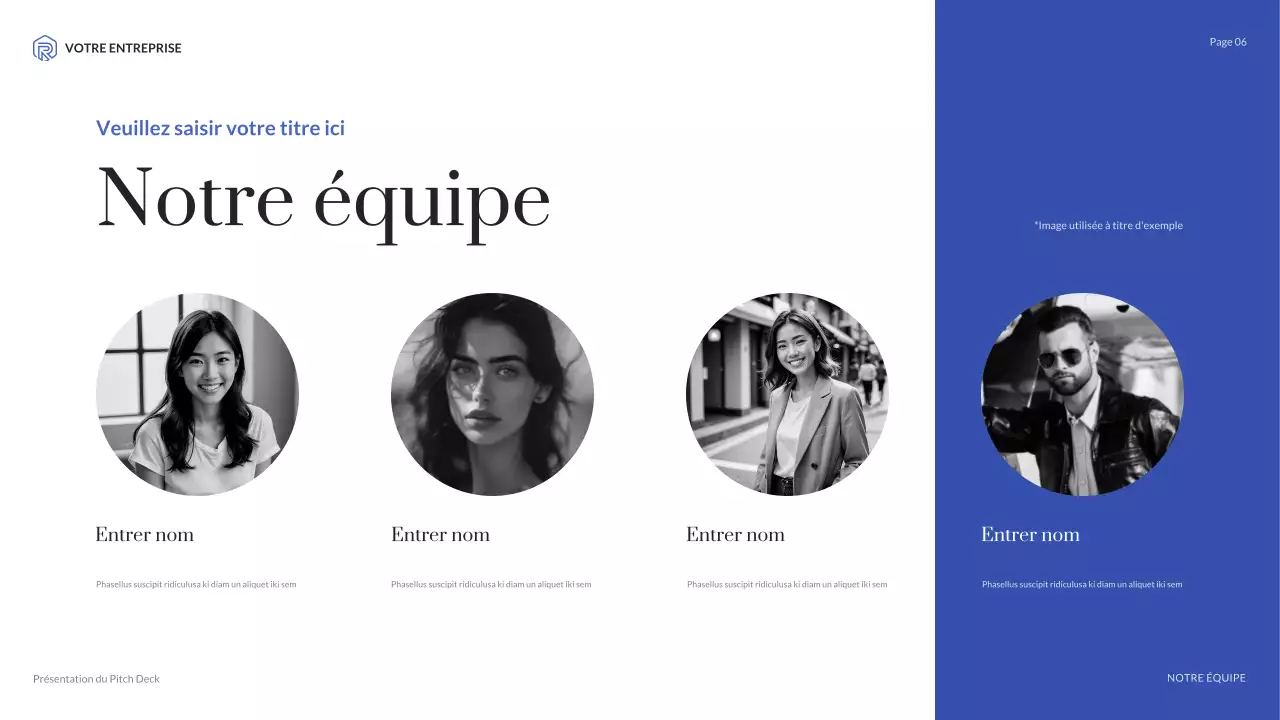 présentation de l'agence moderne bleue