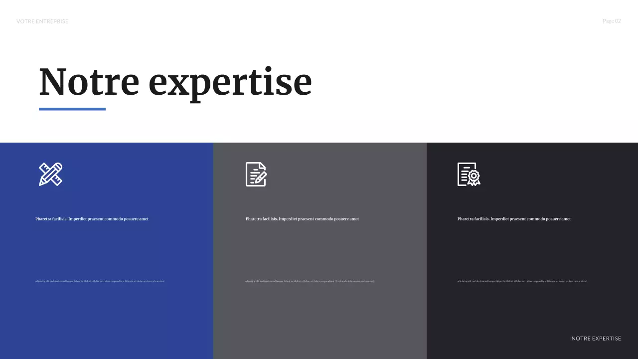 présentation commerciale moderne bleue