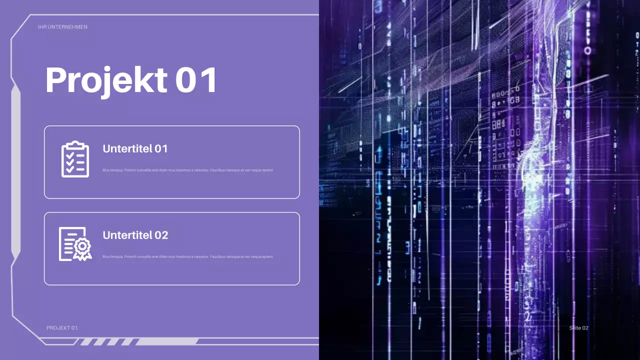 lila futuristische IT-Präsentation