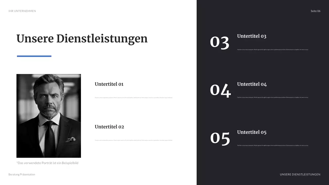 blaue moderne geschäftspräsentation