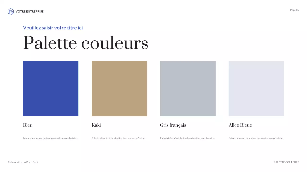 présentation de l'agence moderne bleue