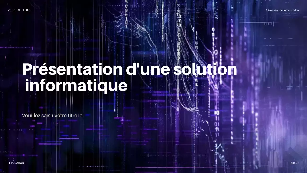 présentation informatique futuriste violette