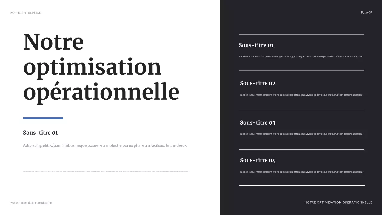 présentation commerciale moderne bleue