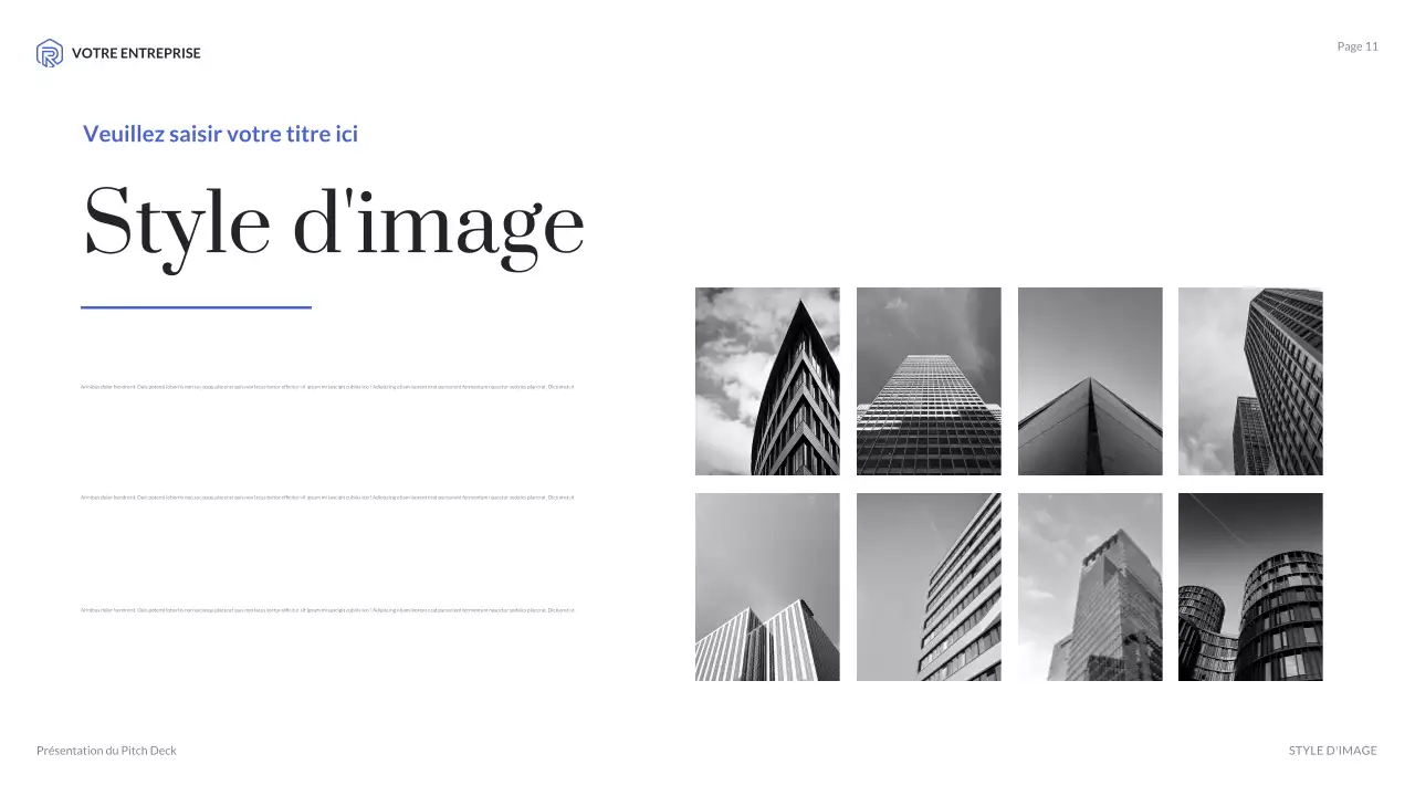 présentation de l'agence moderne bleue