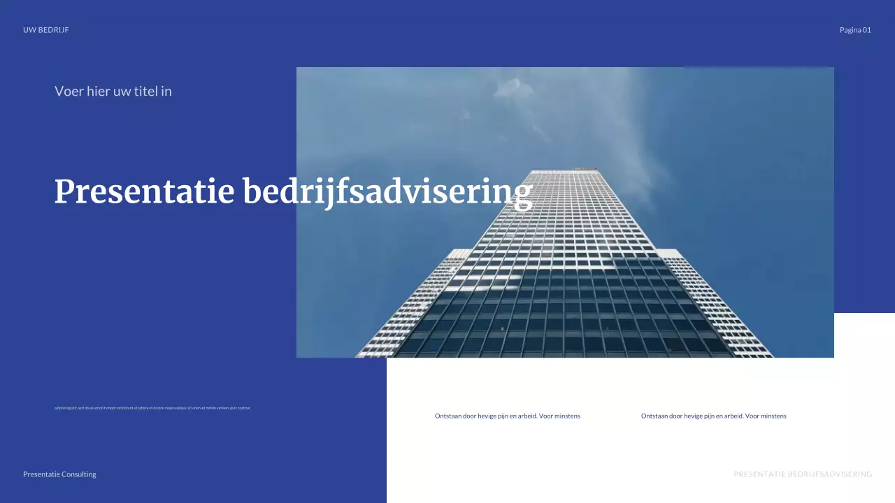 blauwe moderne zakelijke presentatie