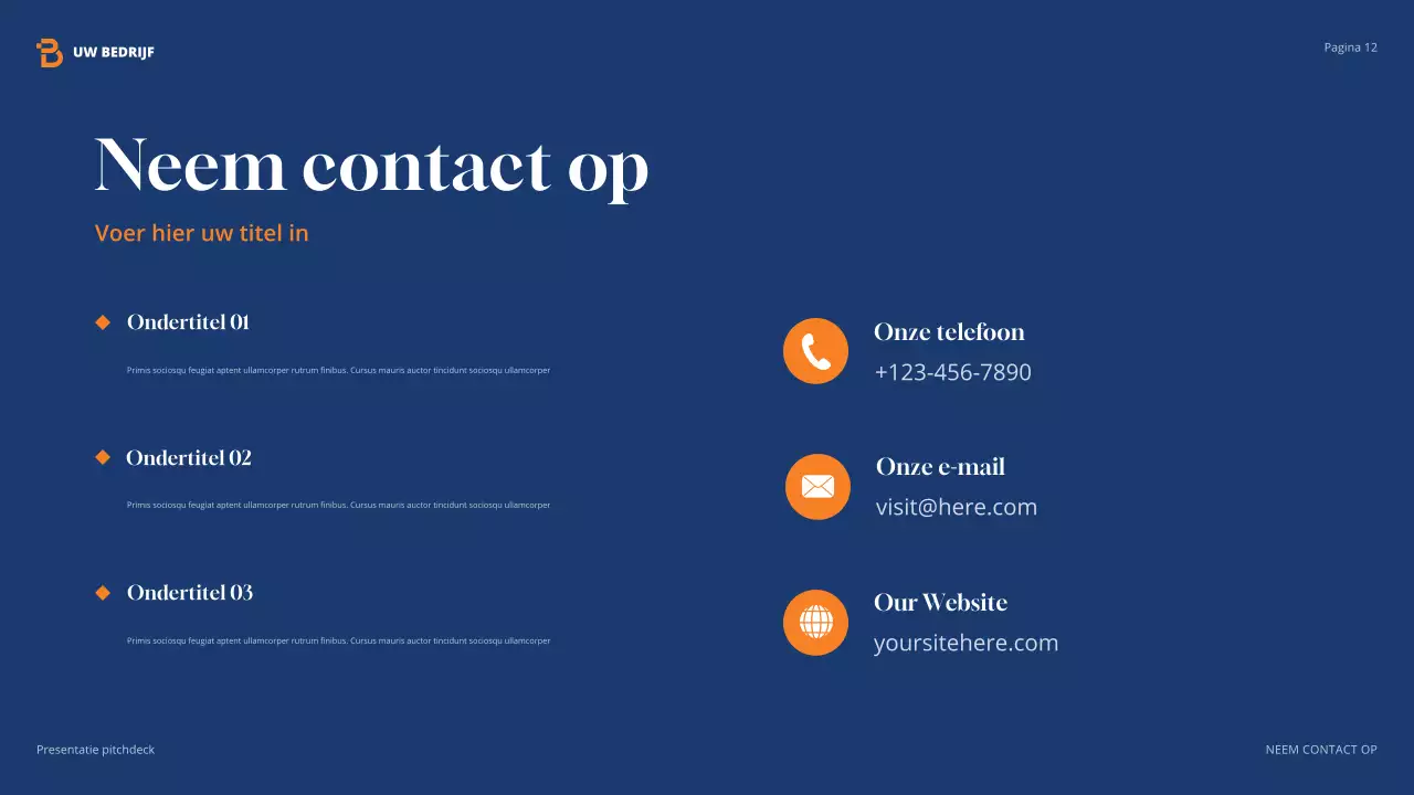 oranje moderne agentschap presentatie