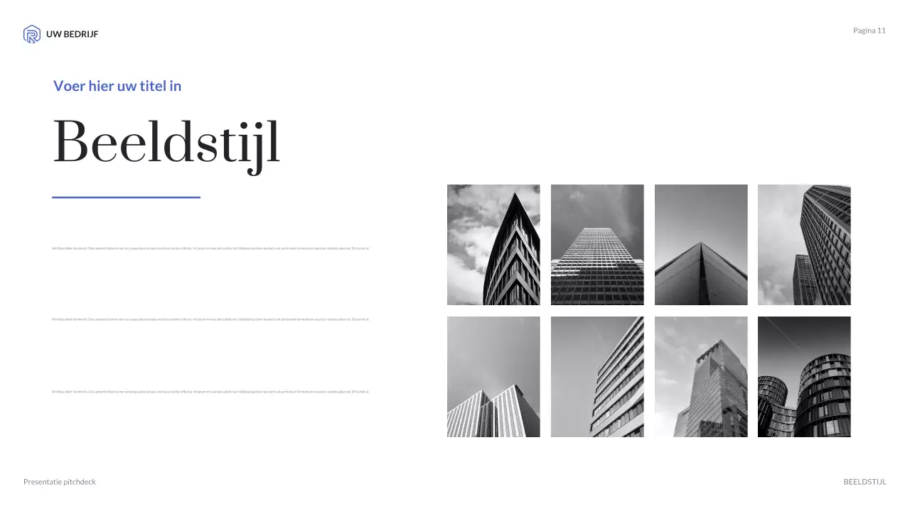 blauwe moderne agentschapspresentatie