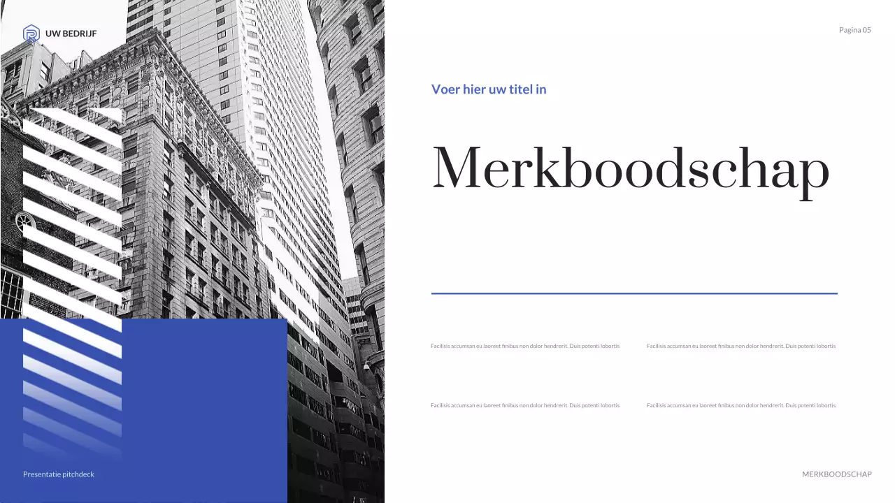 blauwe moderne agentschapspresentatie