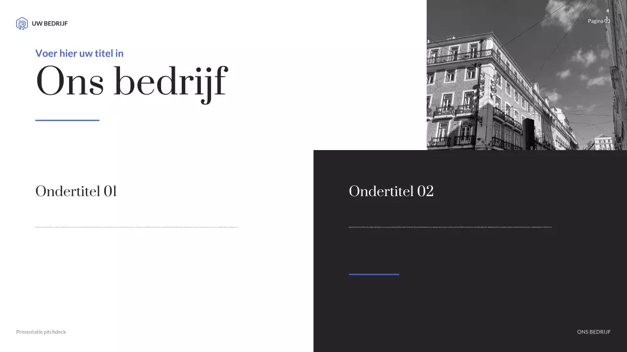 blauwe moderne agentschapspresentatie