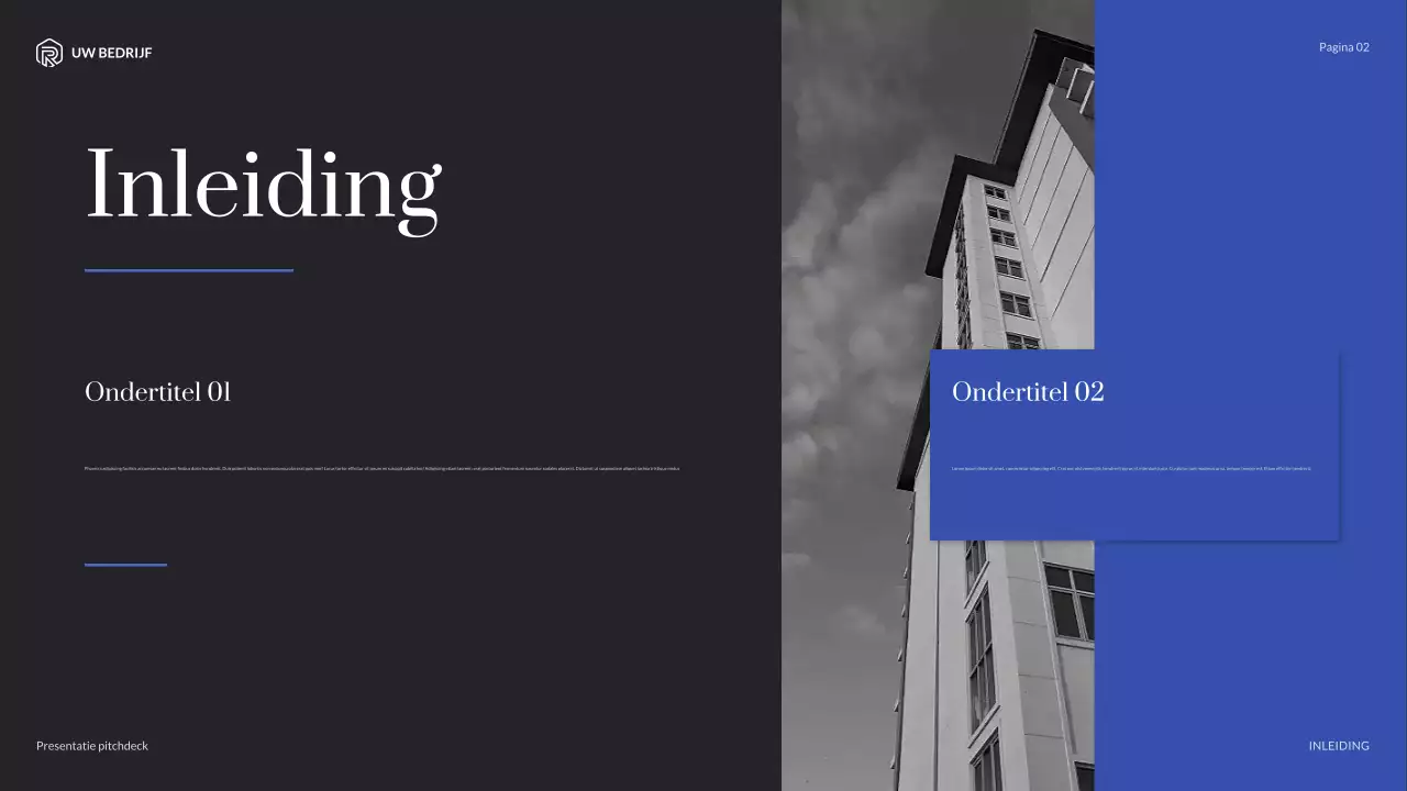 blauwe moderne agentschapspresentatie