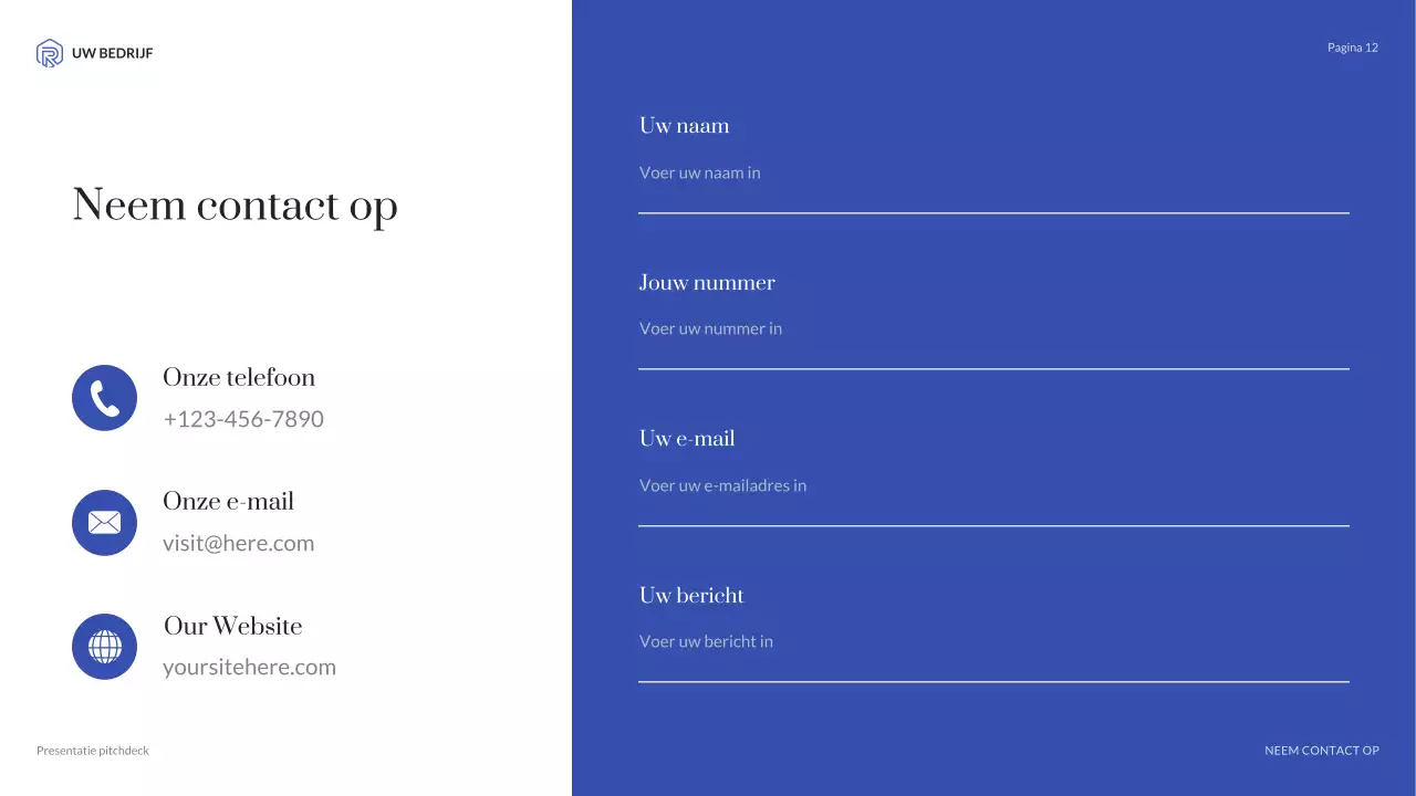 blauwe moderne agentschapspresentatie