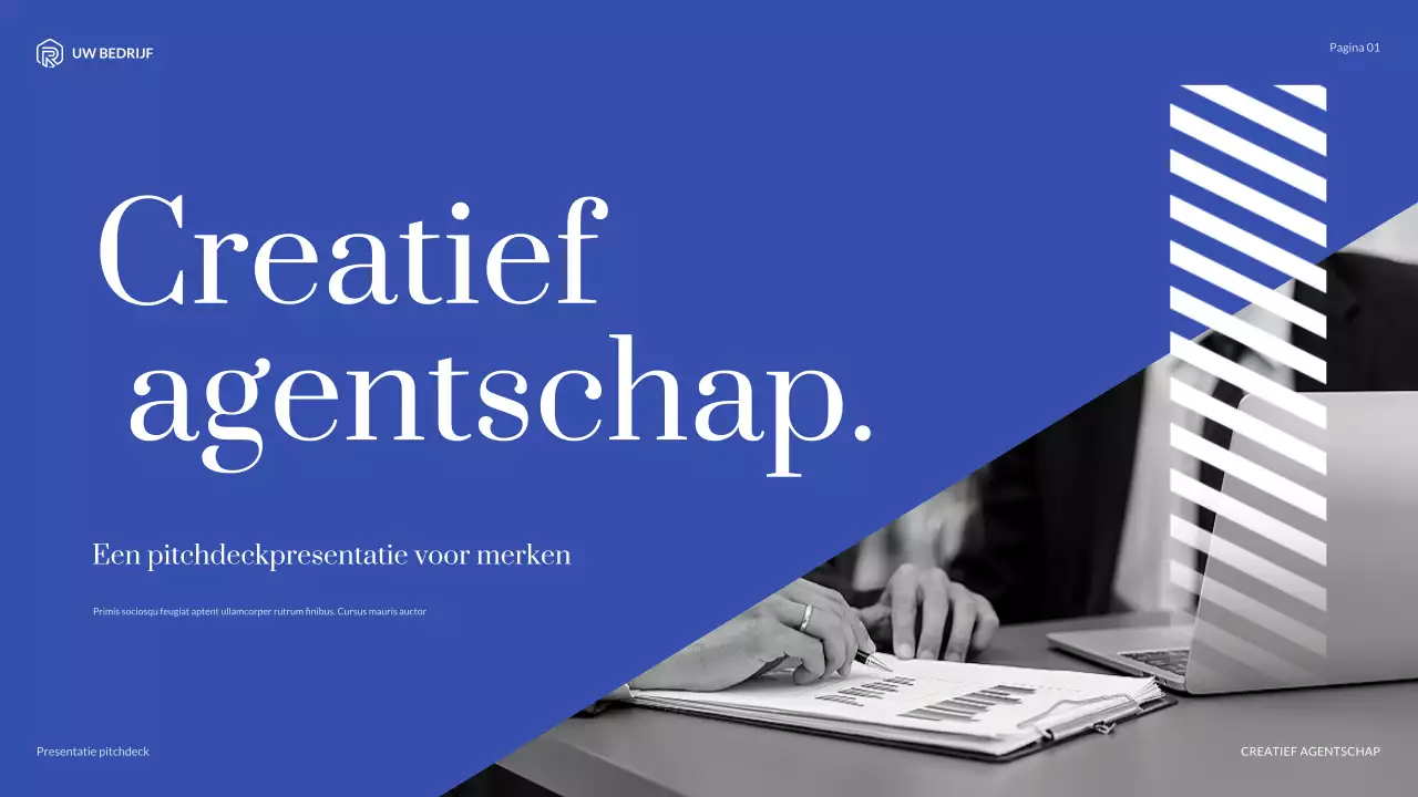 blauwe moderne agentschapspresentatie