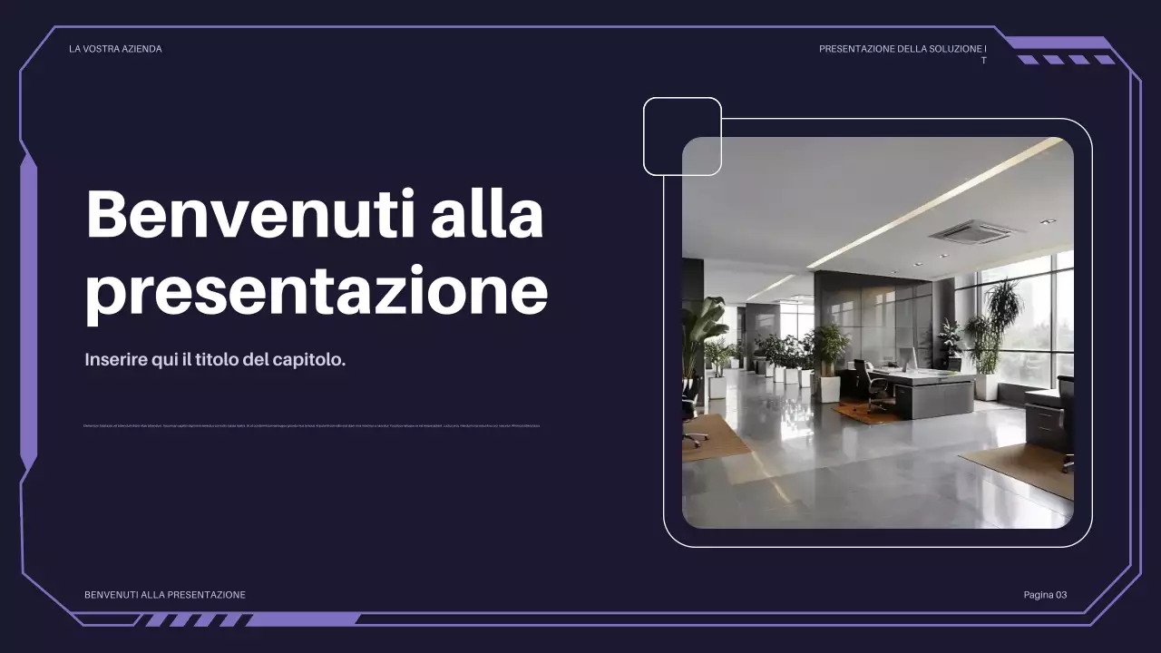 presentazione IT futuristica viola