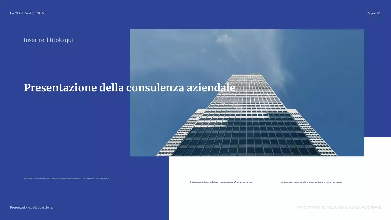 presentazione aziendale moderna blu