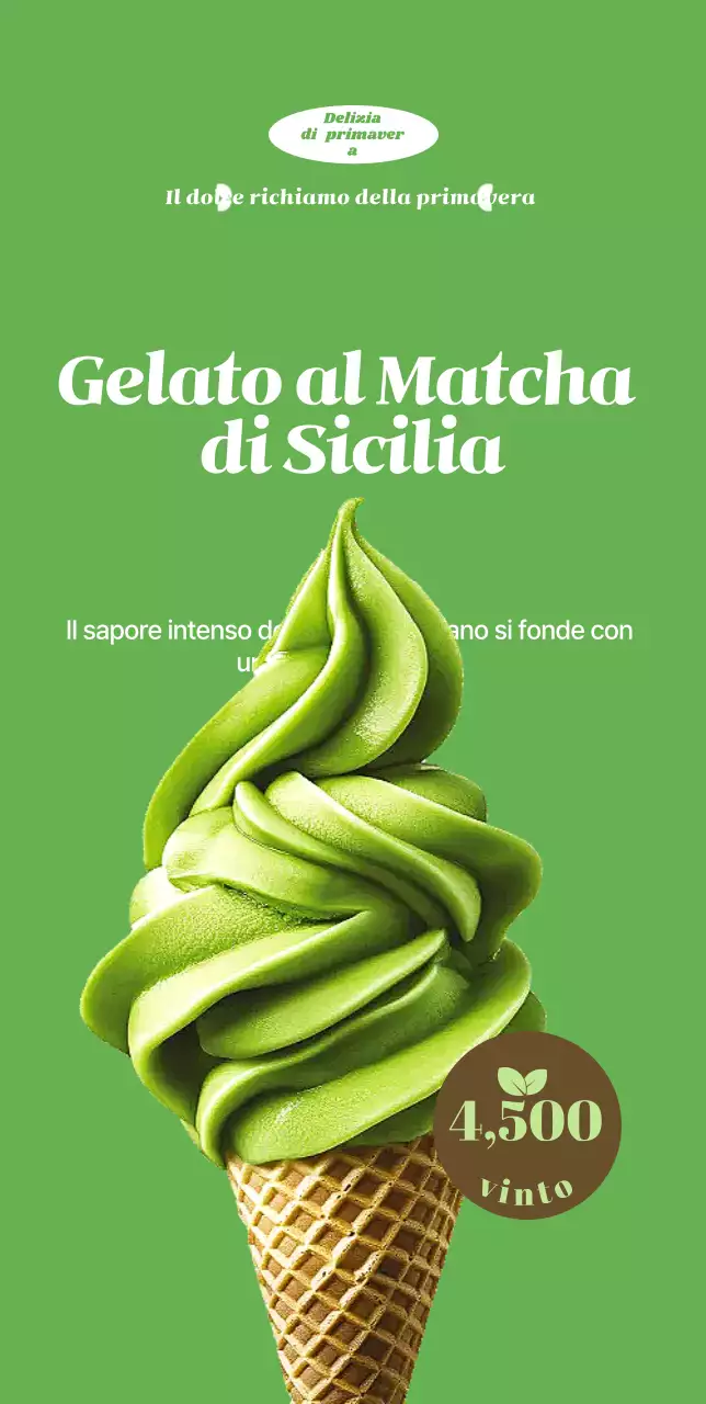 Pubblicità del gelato semplice verde