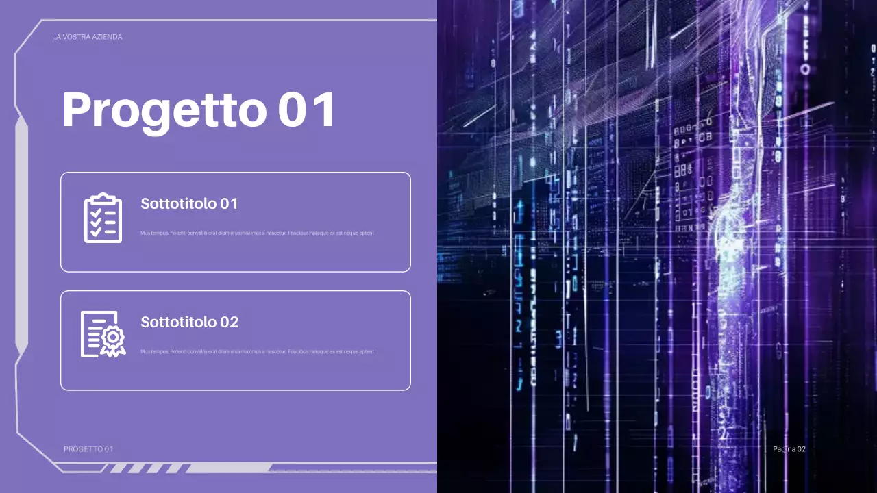 presentazione IT futuristica viola