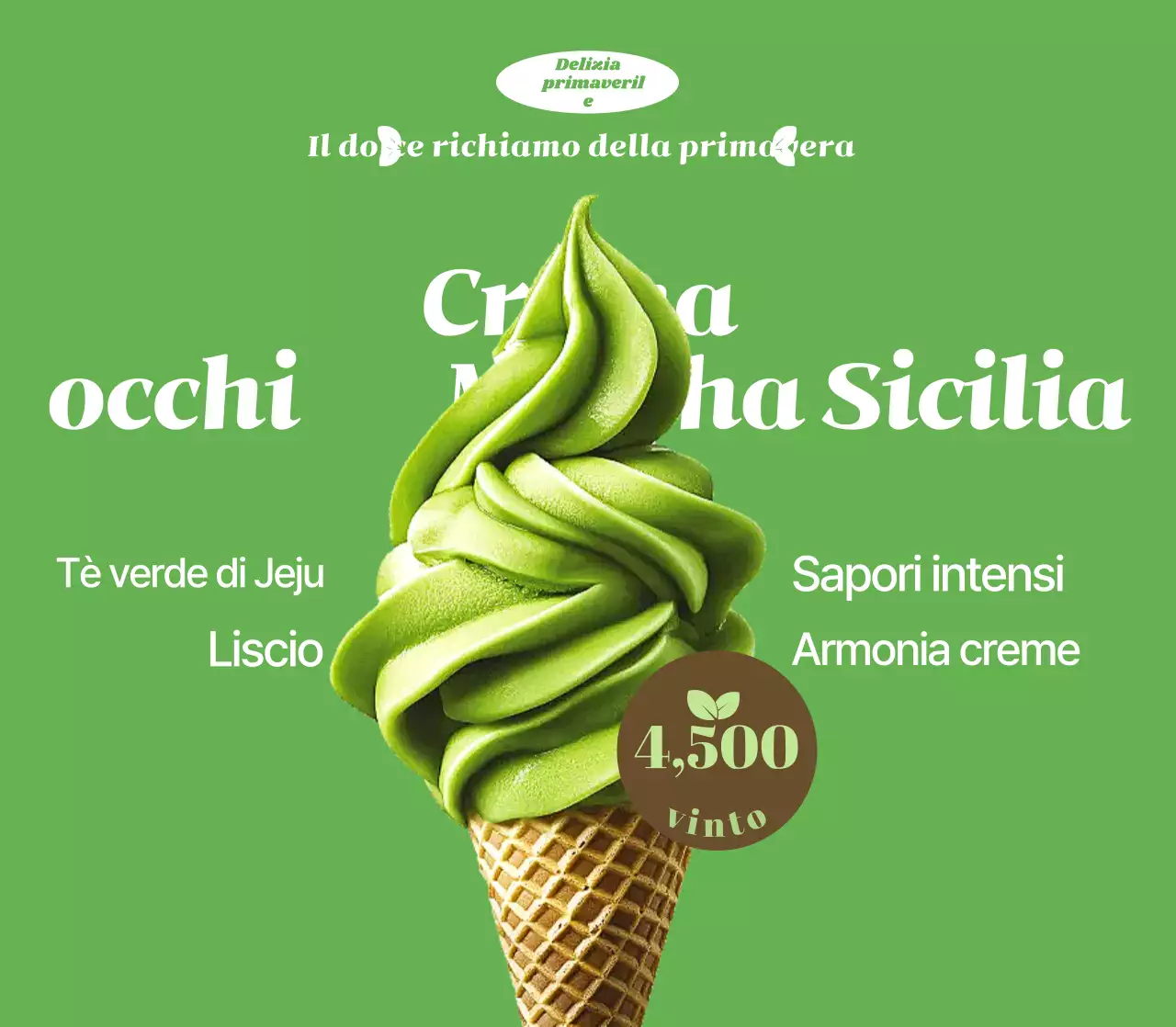 Pubblicità di dessert semplice verde