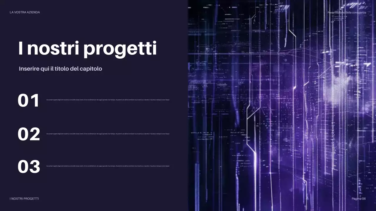 presentazione IT futuristica viola
