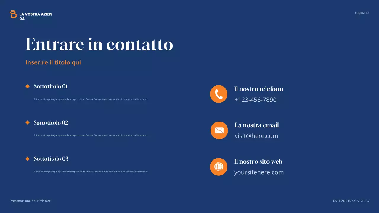 presentazione agenzia moderna arancione