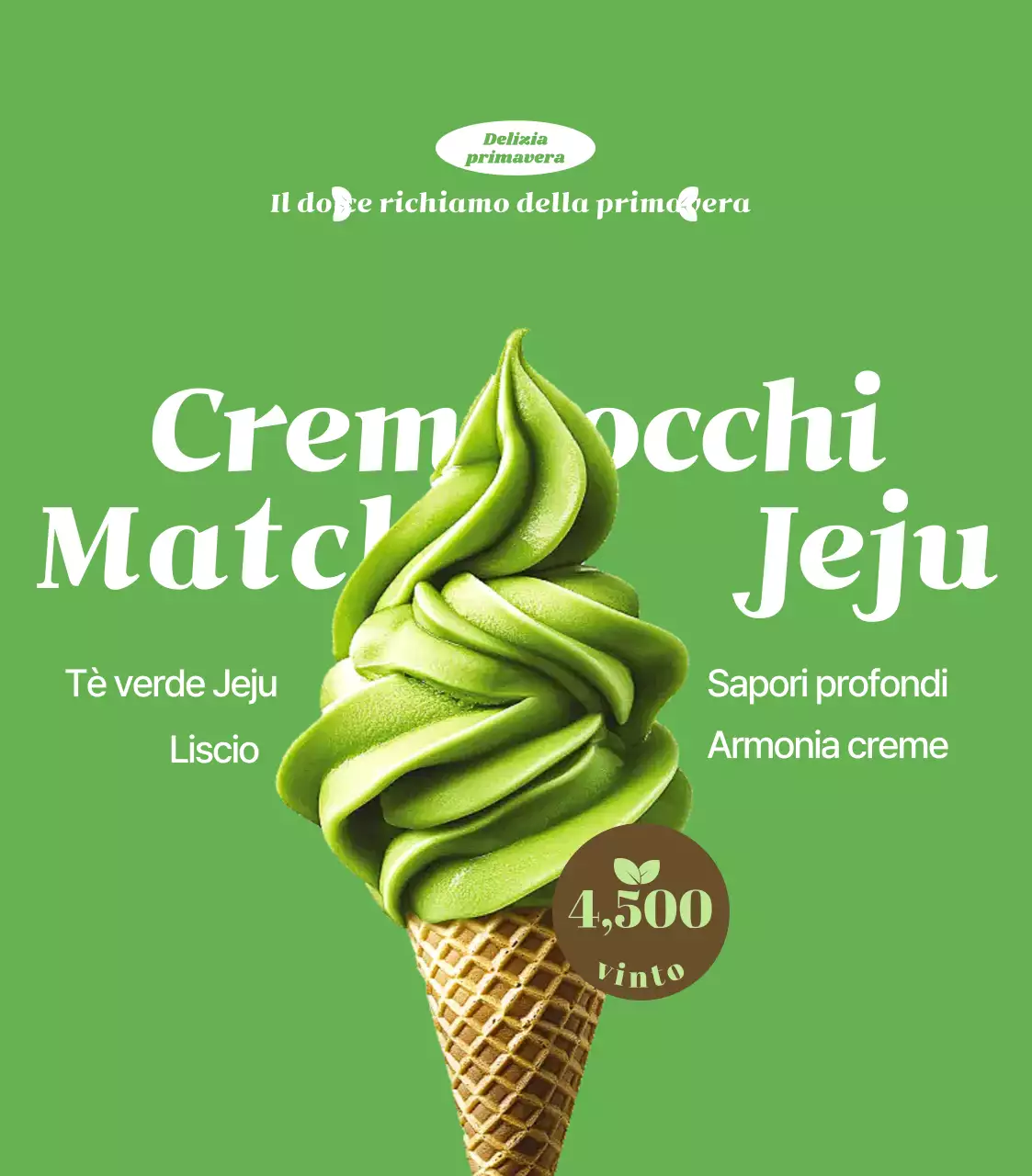 Pubblicità del gelato semplice verde
