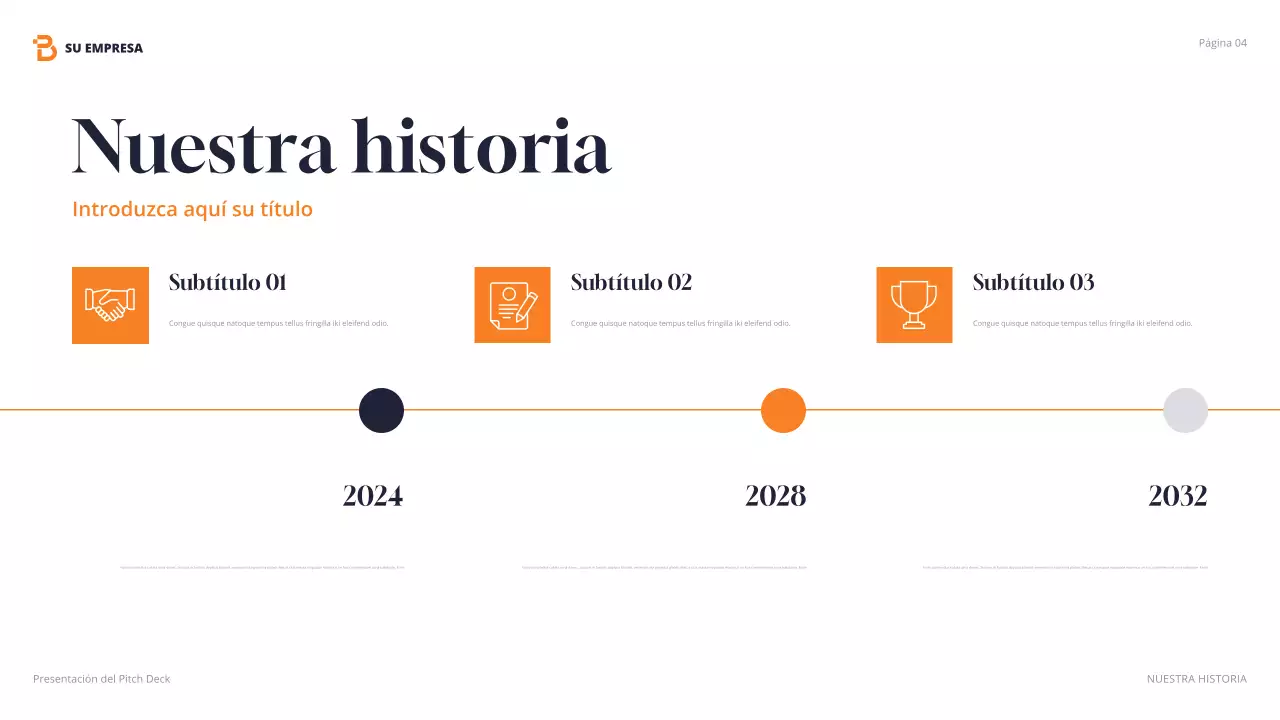 Presentación de agencia moderna de color naranja
