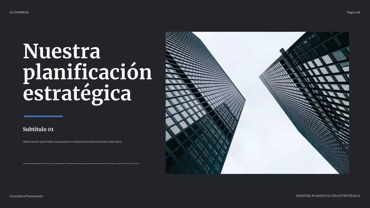 Presentación empresarial moderna en color azul