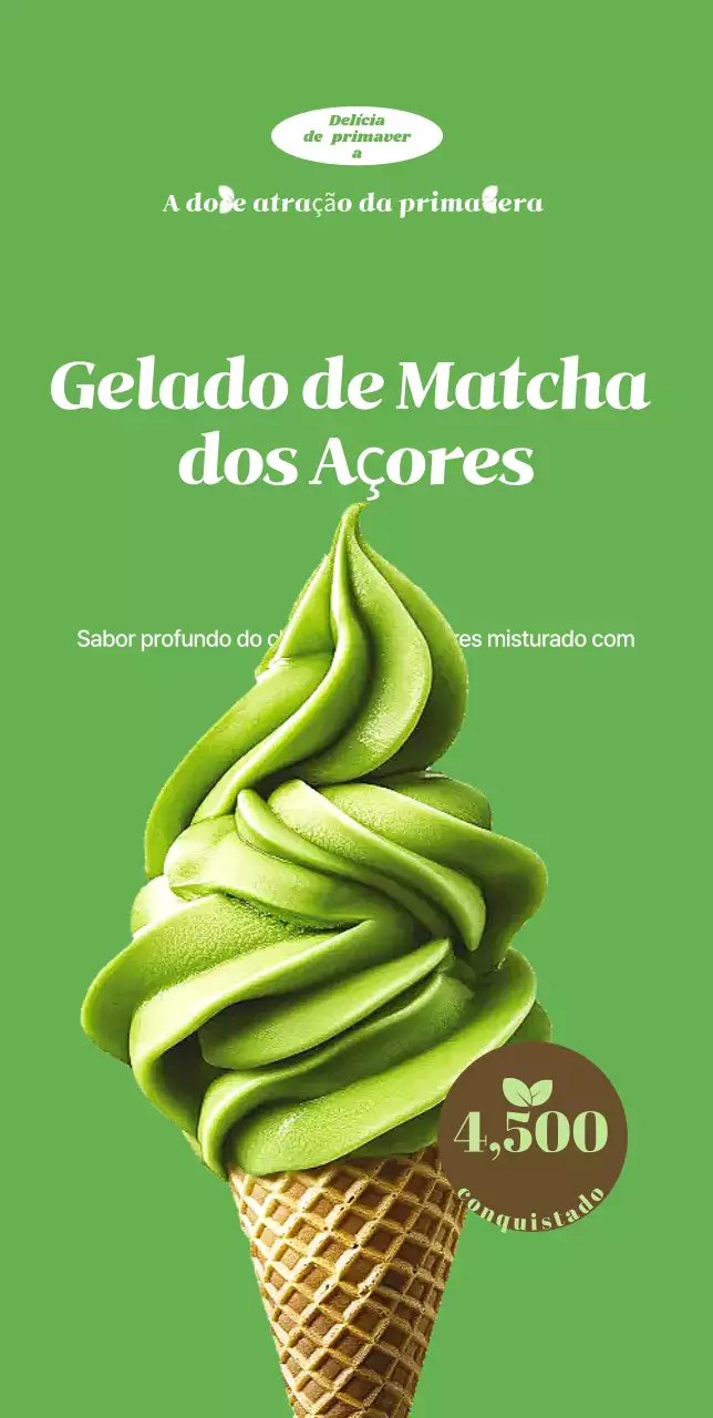 Anúncio de sorvete simples verde