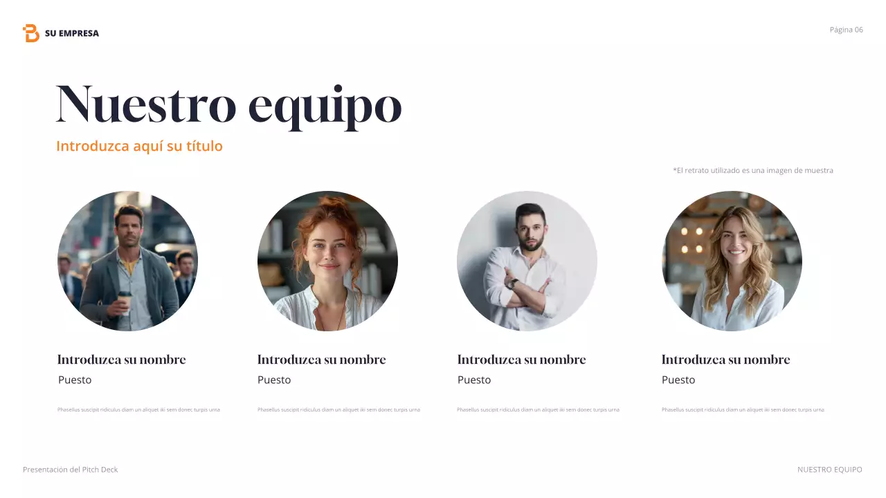 Presentación de agencia moderna de color naranja