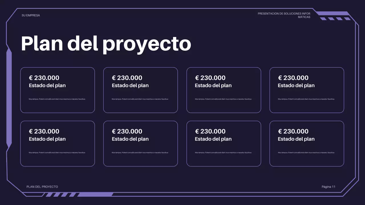 Presentación de TI futurista de color púrpura