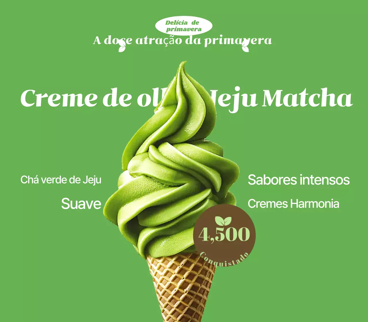 Propaganda de sobremesa verde simples