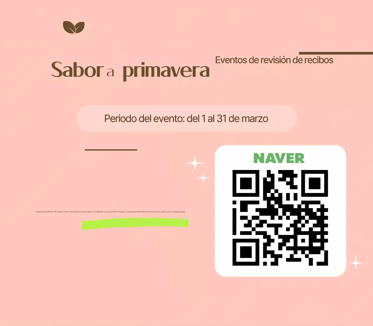 Anuncio de postre sencillo y verde