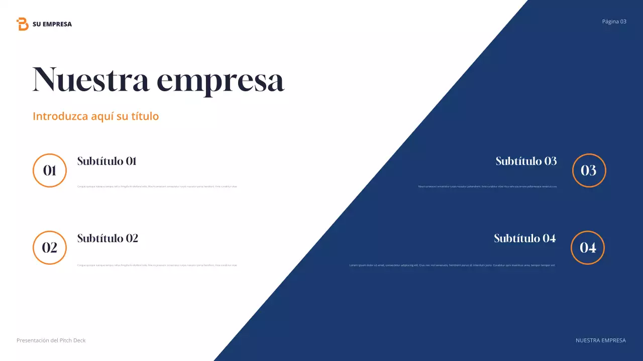 Presentación de agencia moderna de color naranja