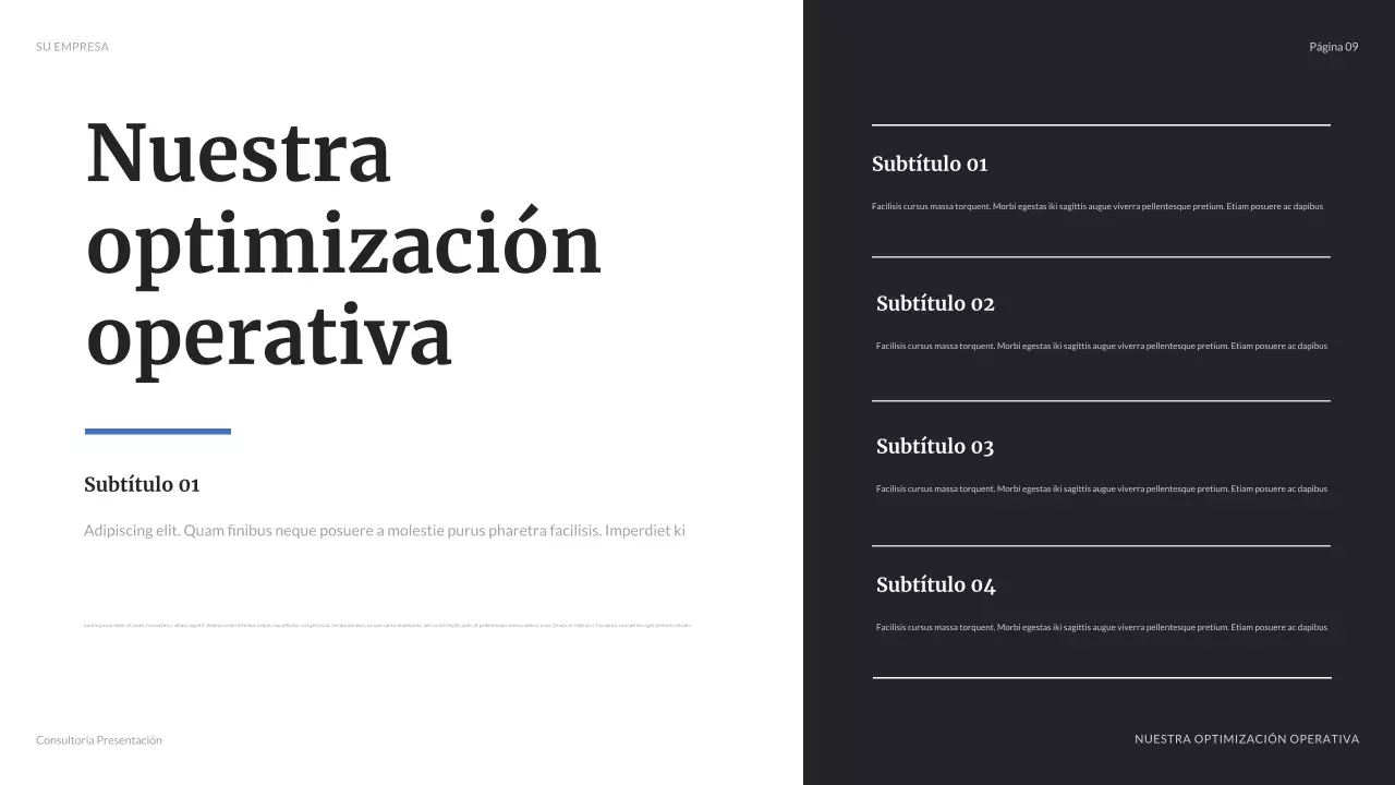 Presentación empresarial moderna en color azul