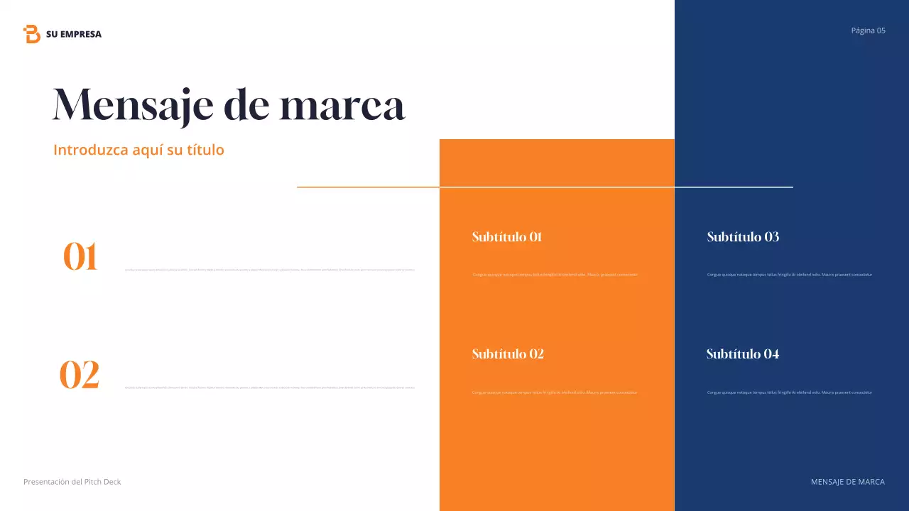 Presentación de agencia moderna de color naranja