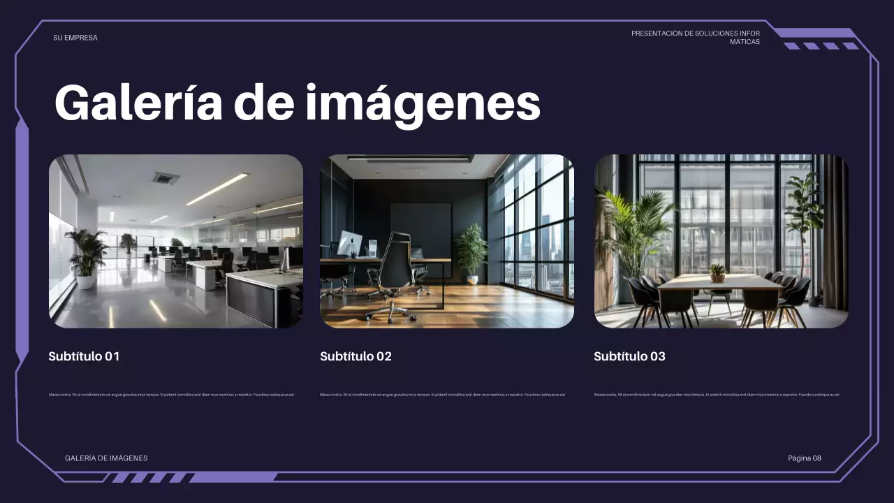 Presentación de TI futurista de color púrpura