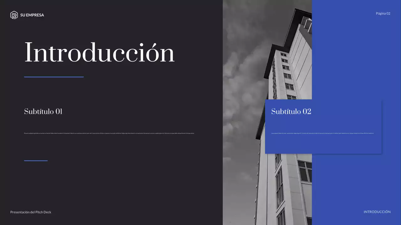 Presentación de agencia moderna azul