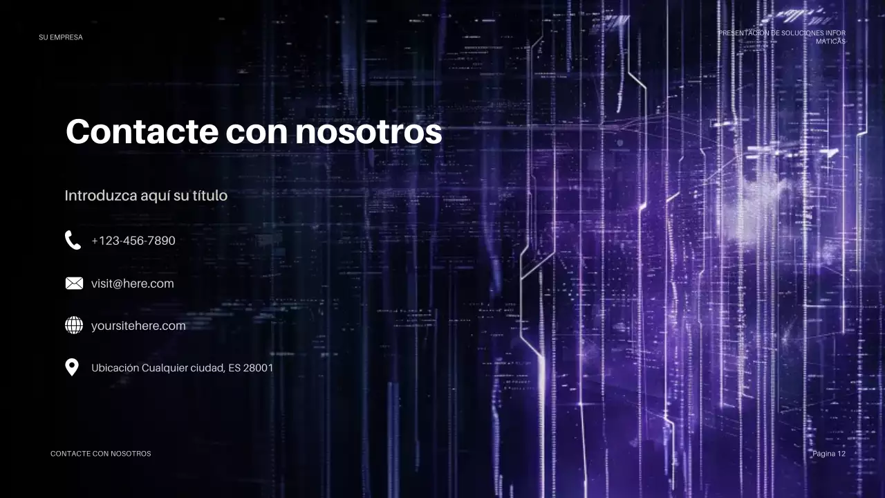 Presentación de TI futurista de color púrpura