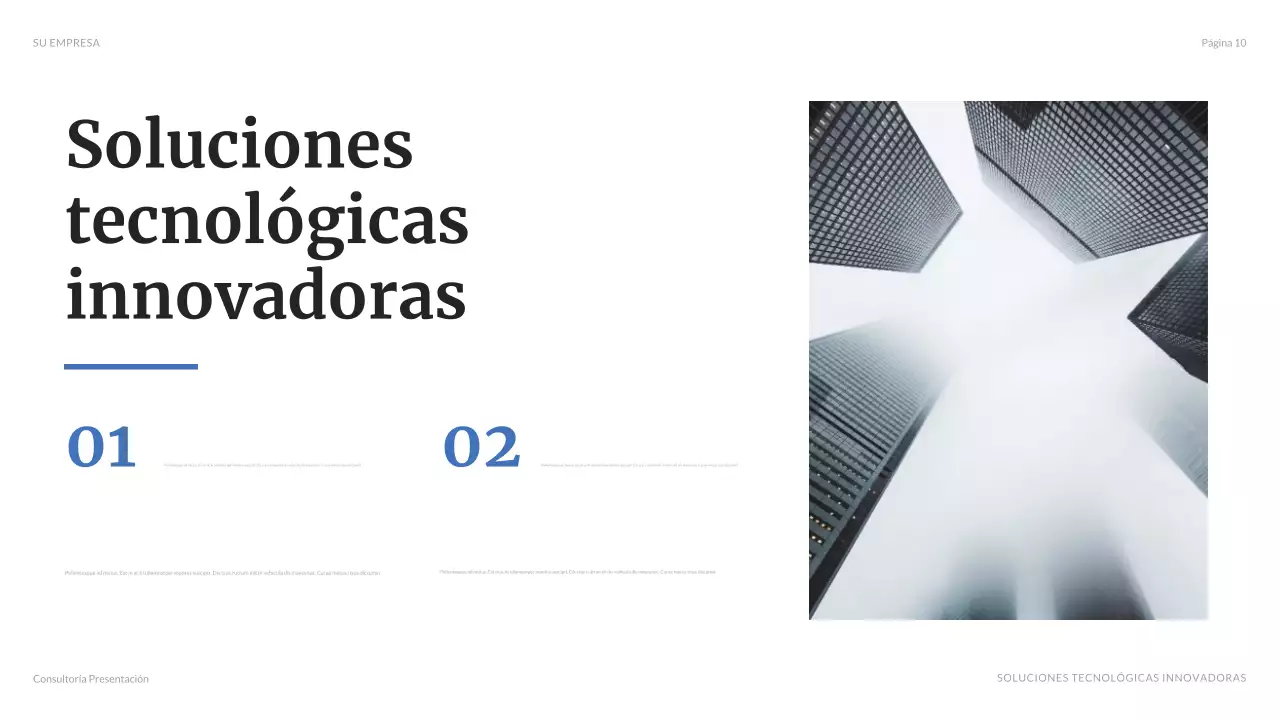 Presentación empresarial moderna en color azul