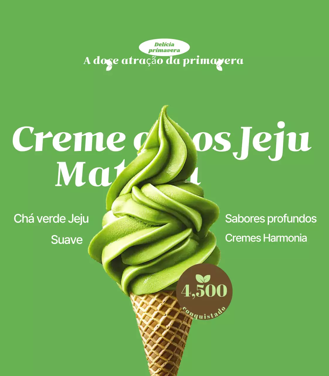 Anúncio de sorvete simples verde