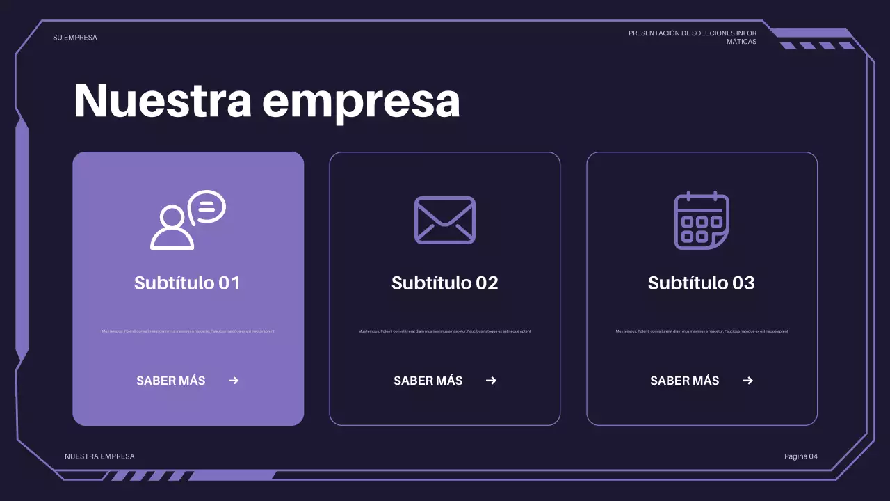 Presentación de TI futurista de color púrpura